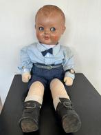 Oude lappen Pop composiet hoofd ondeugende ogen 57 cm, Verzamelen, Poppen, Ophalen of Verzenden, Gebruikt, Pop