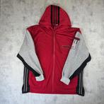 Vintage Adidas hoodie 2in1 - Rood/Grijs - Maat L, Kleding | Heren, Truien en Vesten, Maat 52/54 (L), Verzenden, Service@adidas.com