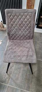 3 Antracietgrijze Suede Eetkamerstoelen, Huis en Inrichting, Ophalen