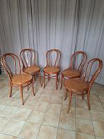 5 authentieke  thonet nr 18 bedding stoelen, Huis en Inrichting, Stoelen, Ophalen, Gebruikt, Bruin, Thonet nr18