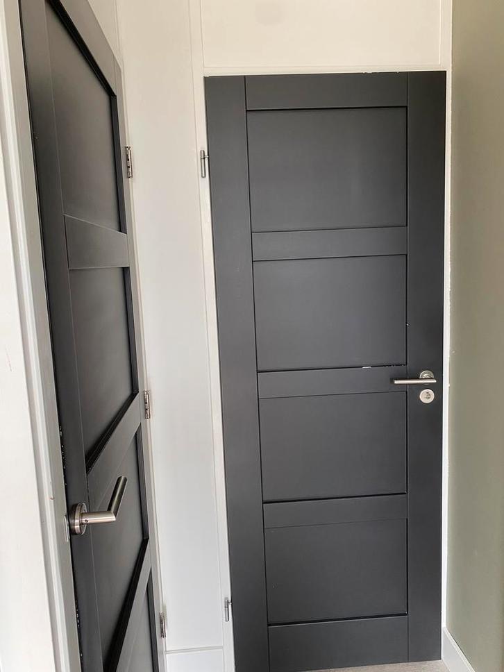 Opdekdeur zwart 73x201,5 links, Doe-het-zelf en Verbouw, Deuren en Horren, Gebruikt, Binnendeur, 200 tot 215 cm, Minder dan 80 cm