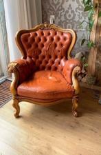 Mooie Antieke stoel , stof van 1 leuning is kapot., Ophalen
