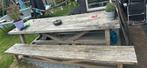 3 meter tuintafel / picknicktafel met banken, Tuin en Terras, Tuintafels, Ophalen, Gebruikt, Rechthoekig, Hout