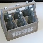 Krat met 6 st. Italiaanse oude beugelflessen (UNIEKE VONDST), Antiek en Kunst, Curiosa en Brocante, Ophalen of Verzenden