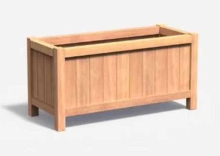Bloembak Hardhout Adezz Valencia 120x50cm, Tuin en Terras, Bloembakken en Plantenbakken, Zo goed als nieuw, Hout, 30 tot 60 cm