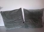 2x Sanela Kussenhoes met Binnenkussen - Grijsgroen - 50x50, Ophalen of Verzenden, Gebruikt, Groen, Vierkant