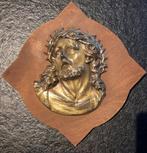 Prachtige antieke koper plaquette van jozef en maria., Ophalen