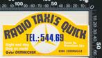 Sticker: Radio Taxis Quick - Zeebrugge, Verzamelen, Stickers, Overige typen, Ophalen of Verzenden, Zo goed als nieuw