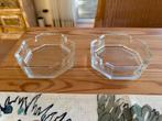 2 Octogonale Glazen Asbakken - Frankrijk, Ophalen of Verzenden, Gebruikt