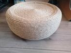 Poef op wielen van touw salontafel bijzet tafel, Ophalen, Nieuw, Rechthoekig, Minder dan 50 cm