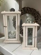 Waxinelicht houten lantaarntjes, Huis en Inrichting, Woonaccessoires | Kandelaars en Kaarsen, Ophalen of Verzenden, Hout, Minder dan 25 cm