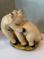 Vintage polyester varkens beeld, Verzamelen, Beelden en Beeldjes, Ophalen of Verzenden, Gebruikt, Dier