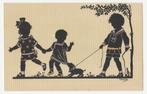 Kinderen met hondje.  F. Kaskeline.   Illustrateurs., Verzamelen, Ansichtkaarten | Themakaarten, Verzenden, Voor 1920, Ongelopen