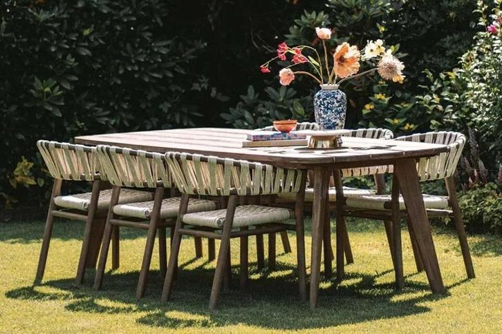 Nieuw uit voorraad | Tuinset Dalia-Rixos, Tuin en Terras, Tuinsets en Loungesets, Nieuw, Tuinset, Hout, 6 zitplaatsen, Eettafel