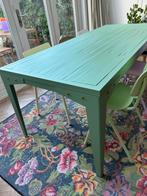 Eettafel mintgroen ijzer, Huis en Inrichting, Tafels | Eettafels, Ophalen, 200 cm of meer, 50 tot 100 cm, Zo goed als nieuw