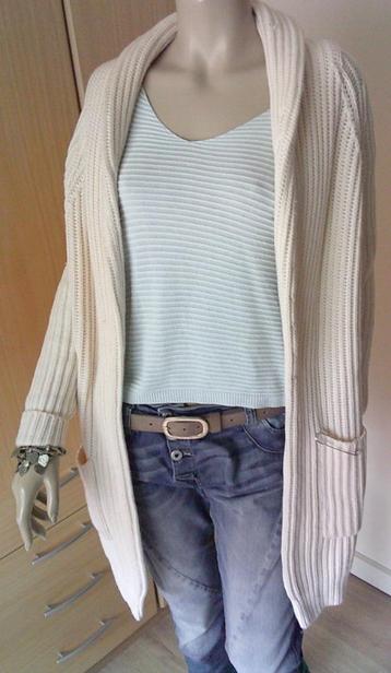 REPEAT merino wollen creme vest maat 38 beschikbaar voor biedingen