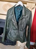 Leren Biker jack, Kleding | Dames, Nieuw, Groen, Ophalen of Verzenden, Maat 46/48 (XL) of groter