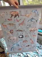 Dieren Alfabet Poster - Linnen met Houten Stokjes - Kinderka, Ophalen of Verzenden