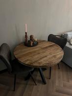 Eettafel rond 100CM mangohout, Huis en Inrichting, Tafels | Eettafels, Ophalen, Zo goed als nieuw, Rond, 100 tot 150 cm