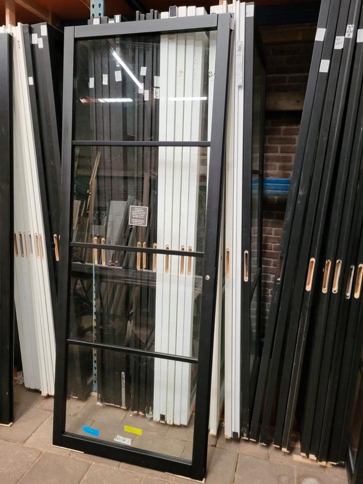 88x231,5cm binnendeur opdek R zwart staallook + valdorp SK33, Doe-het-zelf en Verbouw, Deuren en Horren, Nieuw, Binnendeur, 215 cm of meer