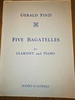 Gerald Finzi 5 bagatelles klarinet piano, Muziek en Instrumenten, Bladmuziek, Klarinet, Klassiek, Ophalen of Verzenden, Zo goed als nieuw