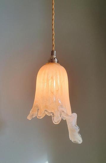 Vintage unieke hanglamp van amberkleurig Muranoglas - E14 beschikbaar voor biedingen