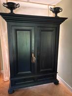 Prachtige zwart eiken kast met koof. Antiek,kuifkast,vintage, Ophalen