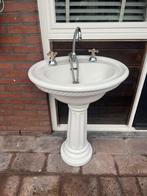 Wastafel met zuil - Kranen aan vervanging toe, Ophalen, Gebruikt, Steen, Wastafel