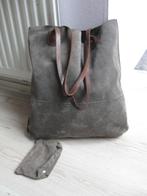 FRED DE LA BRETONIERE suede leren bruingrijze shopper, Ophalen of Verzenden, Gebruikt, Grijs, Shopper
