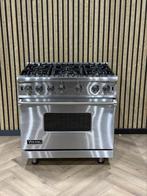 Viking Fornuis 91cm breed Inox + GASOVEN, Hete lucht, 60 cm of meer, Ophalen of Verzenden, Zo goed als nieuw