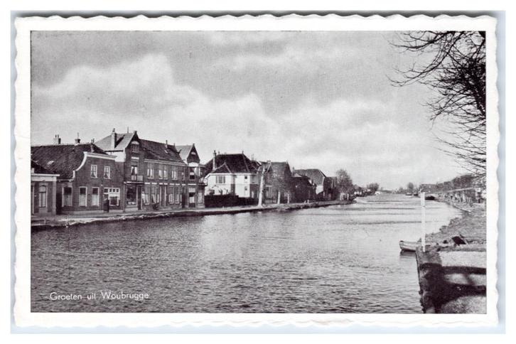 Woubrugge, Groeten uit Woubrugge, Verzamelen, Ansichtkaarten | Nederland, Ongelopen, Zuid-Holland, 1940 tot 1960, Verzenden