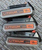 3 x Black&Decker 2.0AH 18V accu’s, Ophalen of Verzenden, Gebruikt