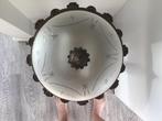Vintage Plafondlamp met Bewerkt Glas, Ophalen of Verzenden, Zo goed als nieuw, Glas