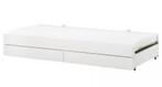 Slakt ikea onderbed met lades opbergruimte met matras, Ophalen, Eenpersoons, Wit, 140 cm