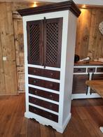 Landelijke Brocante Vitrinekast € 175.-, Ophalen of Verzenden, Gebruikt, 25 tot 50 cm, 150 tot 200 cm