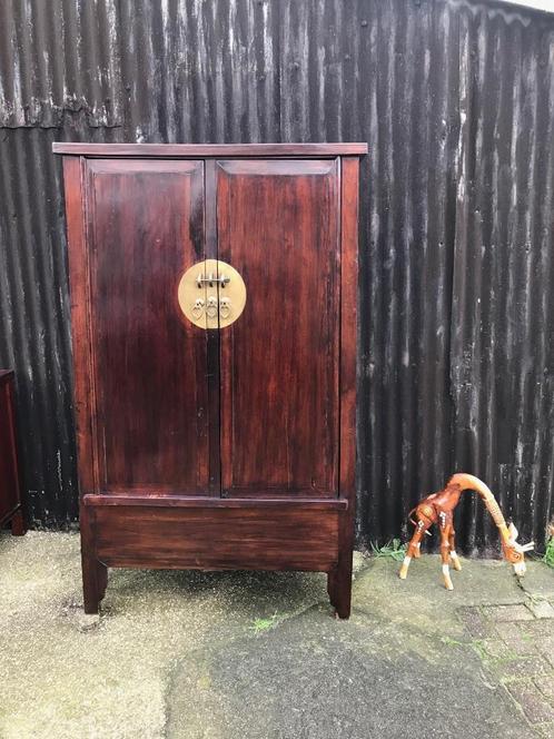 Oude chinese bruidskast chinees oosterse kast bruin, Huis en Inrichting, Kasten | Overige, Gebruikt, Ophalen of Verzenden