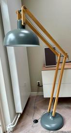 Vloerlamp antracietgrijs-hout, Huis en Inrichting, Lampen | Vloerlampen, Ophalen, Gebruikt, Hout