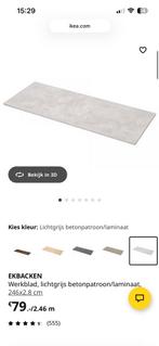 Besta werkblad beton grijs 180x42, Huis en Inrichting, 150 tot 200 cm, Nieuw, Ophalen of Verzenden, Minder dan 100 cm