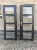 Dubbele tuindeur zwart, Ophalen, Zo goed als nieuw, 120 cm of meer, 200 tot 215 cm