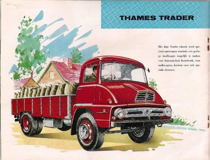 Ford - Thames trader trucks - robuust- economisch - betrouwb, Boeken, Auto's | Folders en Tijdschriften, Zo goed als nieuw, Ford