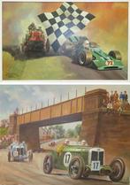 2 auto schilderijen, Frits Pieters, uit boek Great AutoRaces, Antiek en Kunst, Ophalen