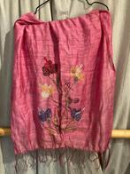 Codello design 100% silk zijde sjaal roze geborduurde stof, Kleding | Dames, Mutsen, Sjaals en Handschoenen, Vintage, Ophalen of Verzenden