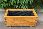 Nieuwe handgemaakte bloembak van houten balkjes. 80x40x35, Ophalen, Tuin, Nieuw, 60 tot 100 cm