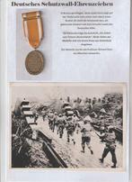 Schutzwall medaille + foto's & postkaart, Ophalen of Verzenden, Landmacht, Duitsland, Lintje, Medaille of Wings
