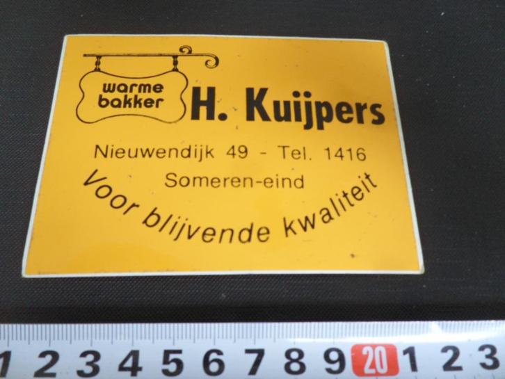 sticker someren-eind warme bakker h kuijpers, Verzamelen, Stickers, Zo goed als nieuw, Bedrijf of Vereniging, Ophalen