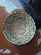 Grote Vintage Spaanse Schaal - Blauw Groen, Antiek en Kunst, Ophalen