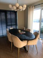 Eettafel + stoelen €1199,-, Huis en Inrichting, Rechthoekig, Ophalen of Verzenden, Zo goed als nieuw, Vijf personen of meer