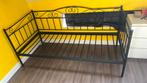 Stevig stalen bed frame, Ophalen, 90 cm, Eenpersoons, Zwart