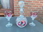 Hofbauer Bleikristal Birdys Ruby Red Karaf met 2 glazen, Antiek en Kunst, Ophalen