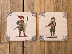 Twee antieke tegels Makkum Handwerk, Antiek en Kunst, Antiek | Wandborden en Tegels, Ophalen of Verzenden